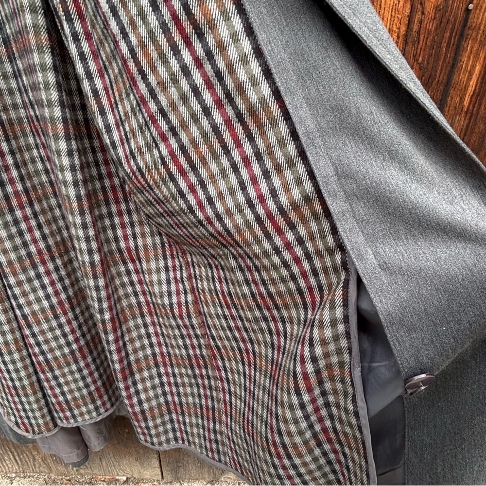 Michelle Stuart Gray Trench Coat and Belt with Zip-in Lining Size 14 - Picture 10 of 13